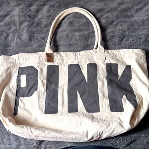 BNWT Victoria’s Secret PINK Zipper Canvas Tote